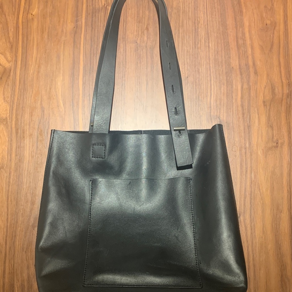 Naturalizer Black Leather Tote Bag